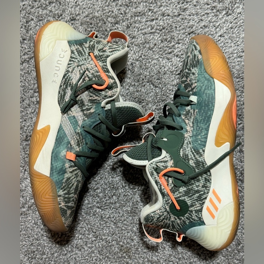 Adidas Harden Stepback 3 US Size 9 Green Oxide Beam Orange Off White GZ7240 - Picture 4 of 8